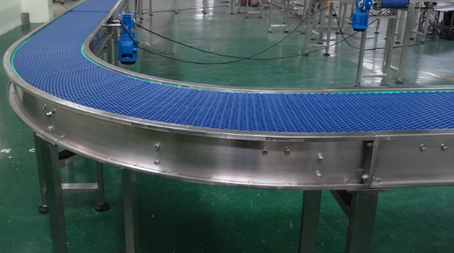 轉彎網帶流水線
